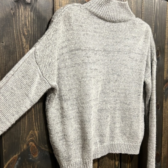 Cloud Chaser Embroidered Floral Sweater S Cropped Grey Mock Y2K 90s Girlhoodcore - Picture 6 of 9